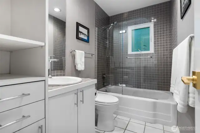 3/4 main floor bath next to main floor bedroom