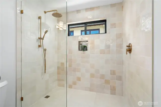 Ample shower...