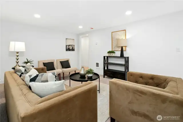 Another inviting space to gather on the lower level - both roomy and cozy!