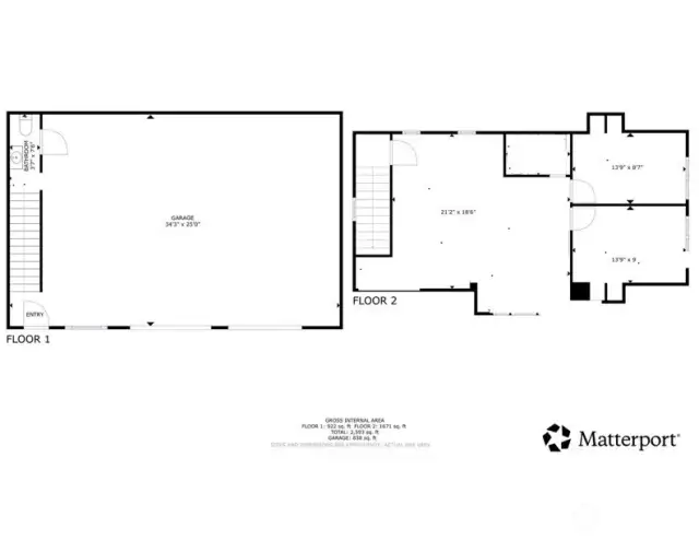 Garage + Studio floor plan.