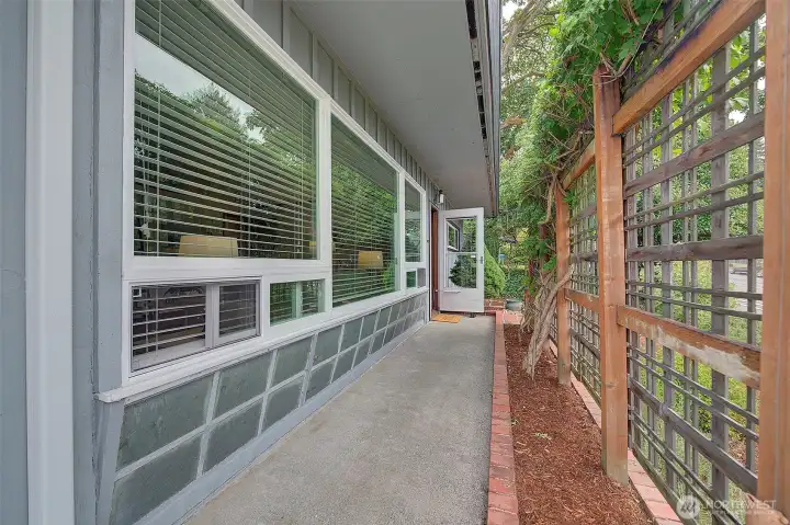 Screened and private entry