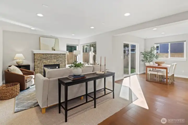 Main living space that flows seamlessly into the kitchen