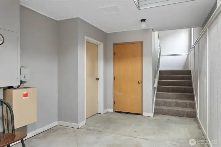 Access to the garage and stairs up to your unit