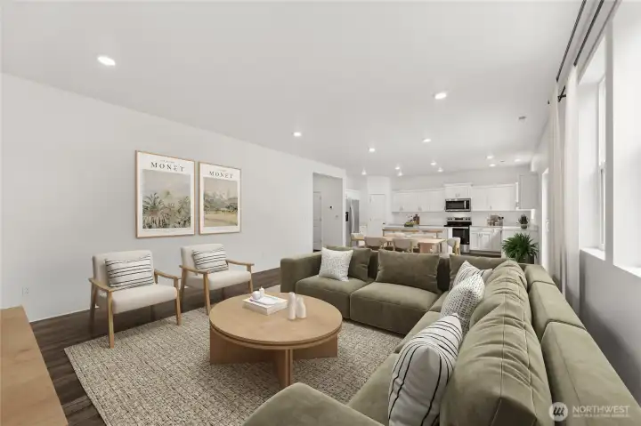 Room for entertaining or taking time for yourself.  Virtually staged.