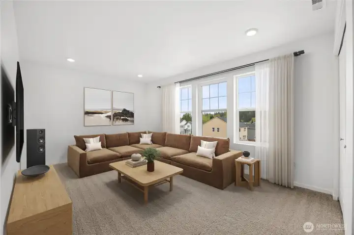 Fourth bedroom is extra-large and can be used as a bonus room.  Virtually Staged.