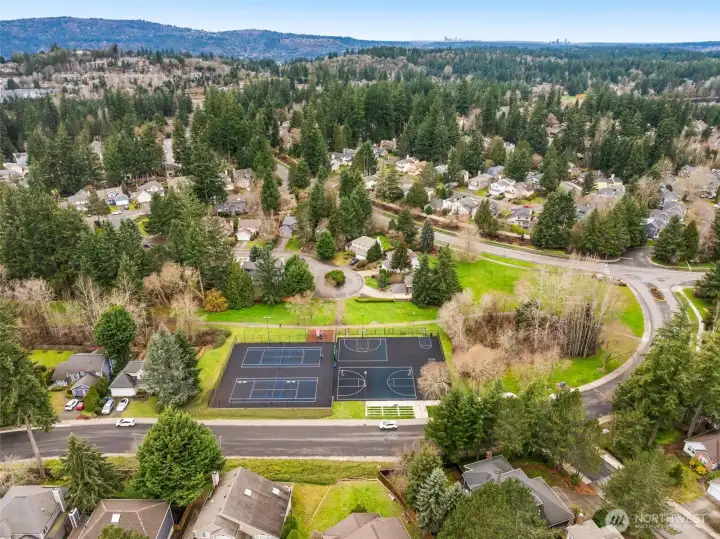 Basketball courts a short stroll from this home