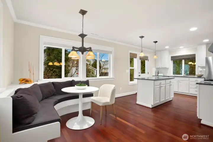 Timeless light fixtures make the home feel rich.