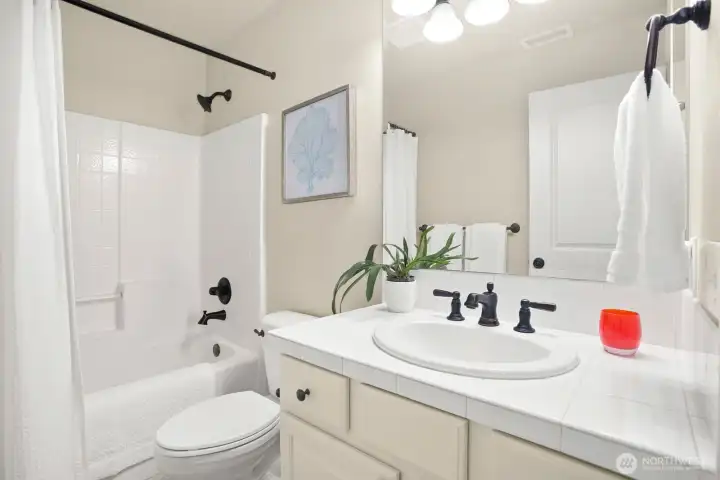Tasteful and timeless hall bathroom