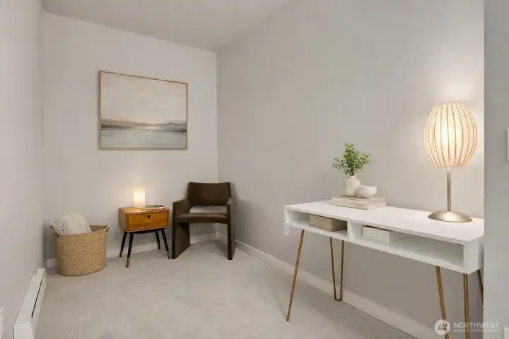 The flexible den or office is a valuable bonus space for work, hobbies, or overnight guests. Note: This image has some AI generated staging.