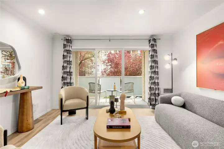 Enjoy the private balcony off the living area, smell the ocean breeze from the Puget Sound.