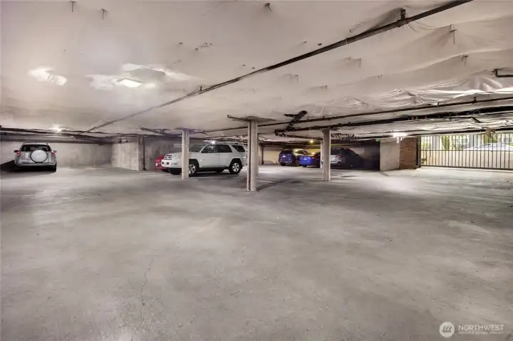 Designated secured underground parking spot.