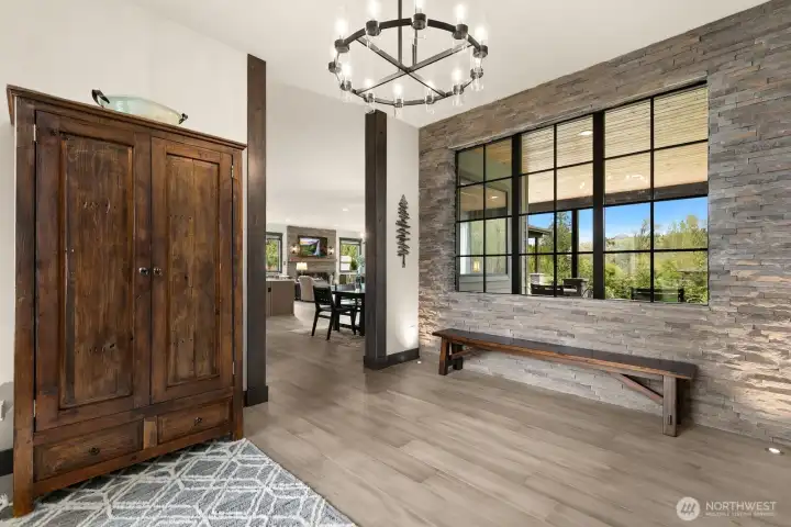 This entry is illuminated from above and below