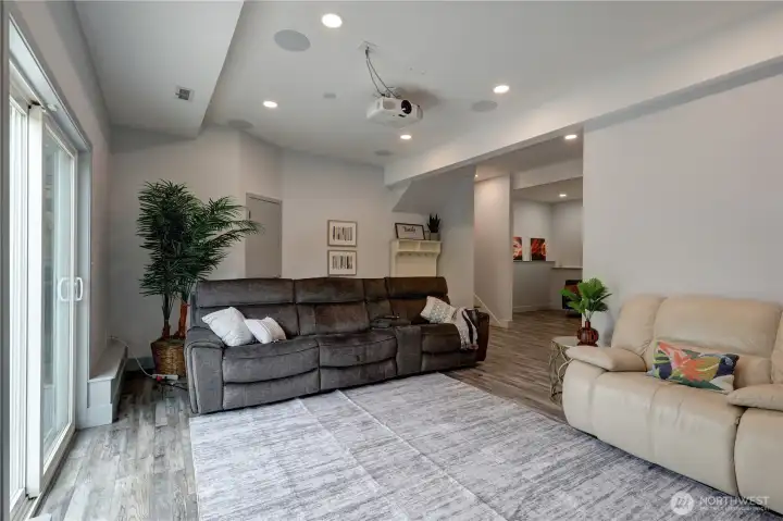 Home Theater in Daylight Basement