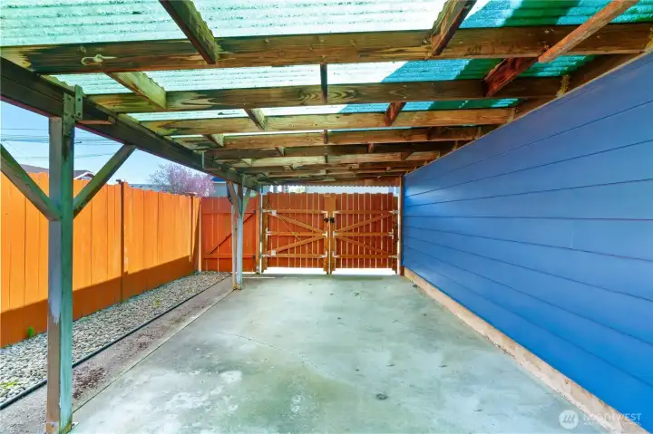 Carport in back of home