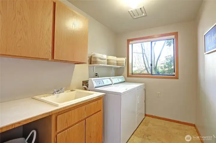 Laundry Center w/ Storage and Utility Sink~