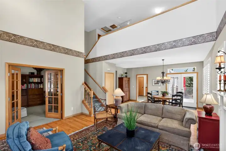 View to upper loft area. Large closet to the right of the stairs. This home has an abundance of storage!