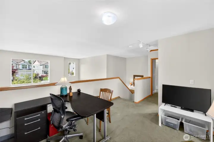 Upstairs loft is great flex space to use as you see fit!