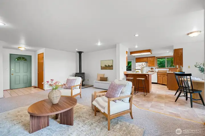 Front door opens to a light and bright living room Front door opens to a light and bright living room