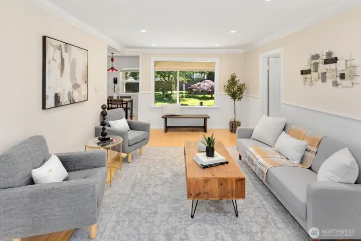 Enjoy garden views from the living room!