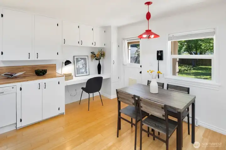 Eat-in Kitchen with lovely views of the back yard.