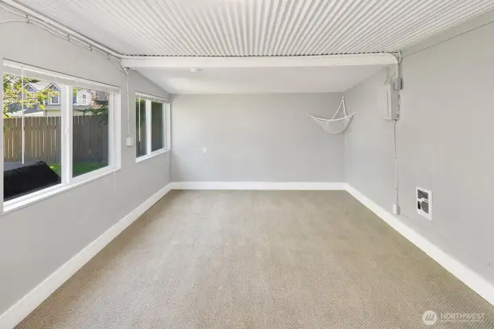 Extra Flex space in the "cabana" could be efficiency apartment - rent on AirBNB, Use as a home office, rec room, home gym, or craft room.  Great addition to the original square footage of the home.