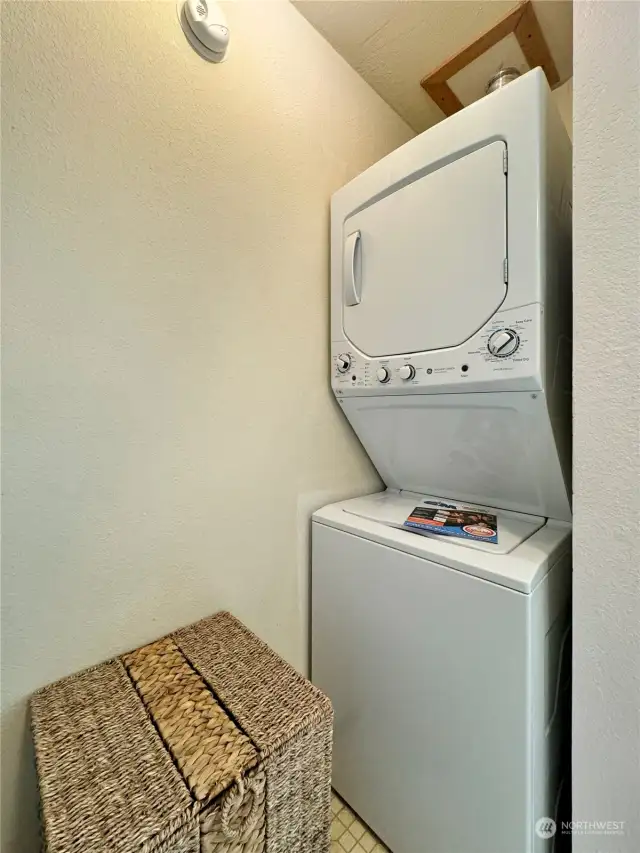 Utility room with storage space.