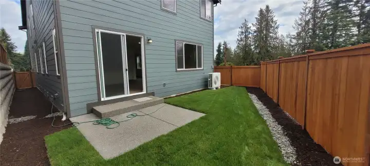 Fully-fenced backyard