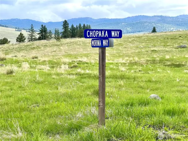 Property is 315' east of this sign