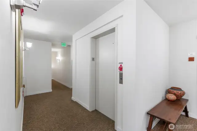 Elevator in upper hallway