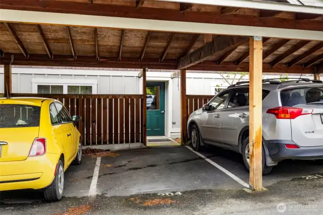 Reserved covered parking space right outside the lower door with easy access to front door & elevator