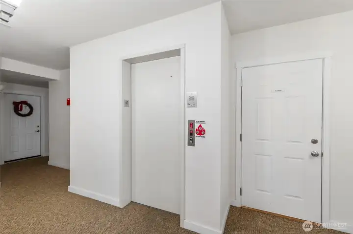 Elevator on lower level