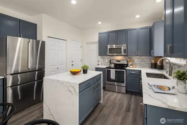 Quick access to the garage as well as the laundry mudroom area.