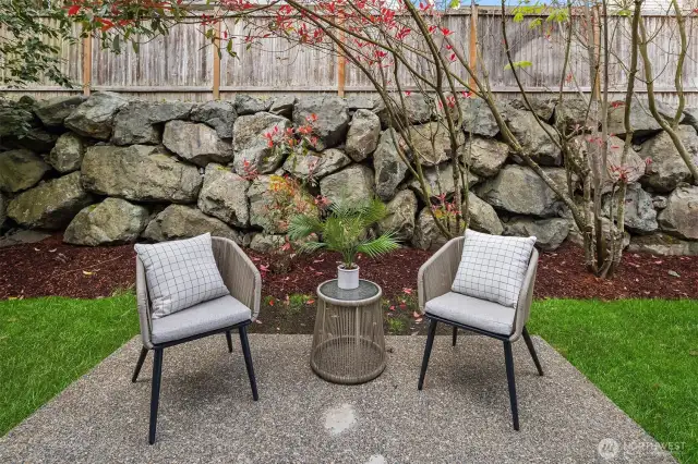 The back patio is perfect for an afternoon drink.