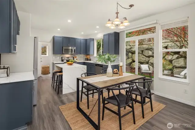 Access to the backyard and patio is conveniently located.