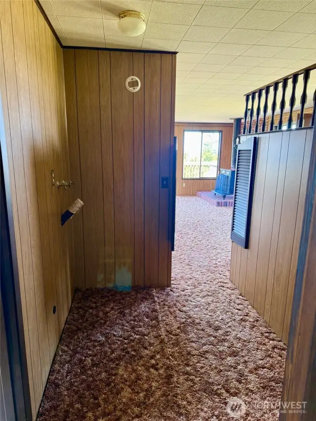 Hallway and where laundry hookups are located