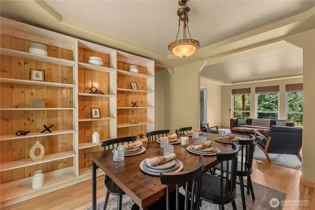 Gather, toast, and linger a little longer - this intimate dining space blends rustic charm with modern elegance, making every meal feel like a special occasion.
