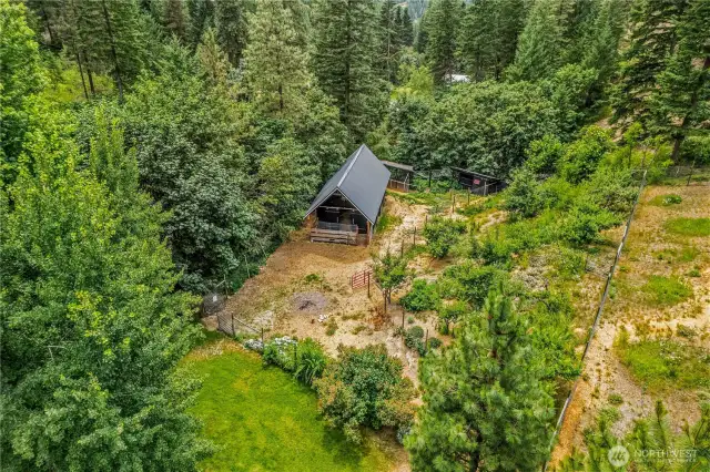 Tucked beneath the trees and surrounded by orchard and hillside, this rustic barn is more than just shelter - it’s a quiet escape and the perfect shelter for our four-legged friends.