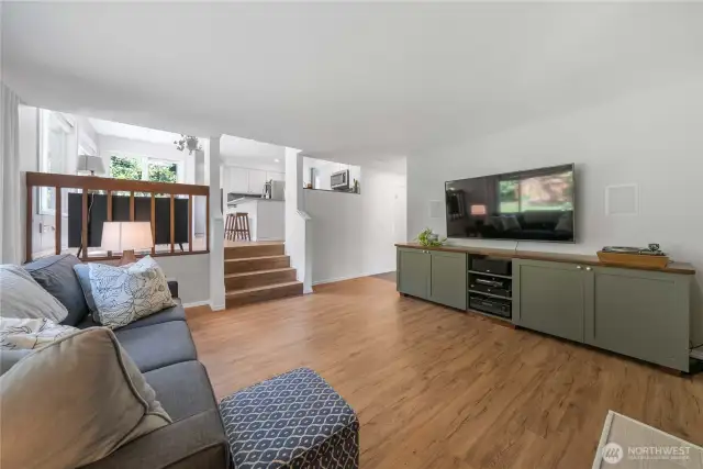 Seamless Flow from Living Room to Nearby Kitchen.