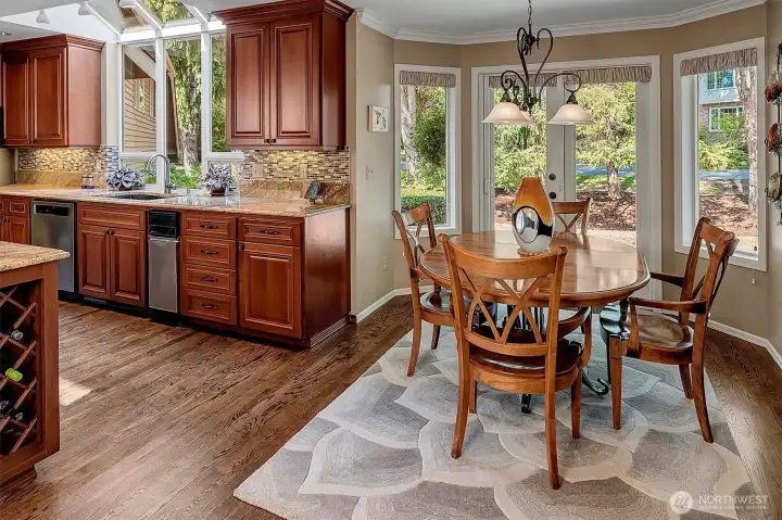 Kitchen Eating Space with Access to Deck