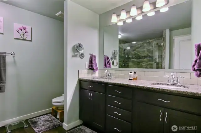 Primary bathroom. Two separate closets, dual vanities.