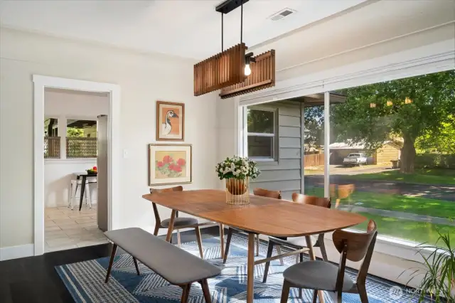 Dining room with picture window to front yard