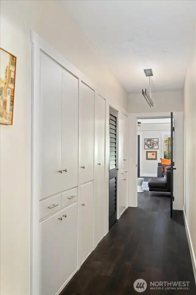 Main floor hallway with so much storage