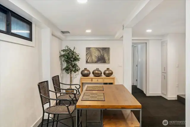 Basement dining and project area