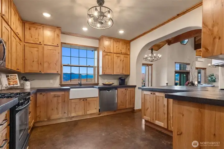 Signature views while you rinse your dishes in the Kitchen's large farm-style sink