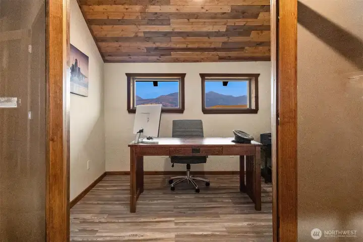 Den Office with Double French Doors for privacy