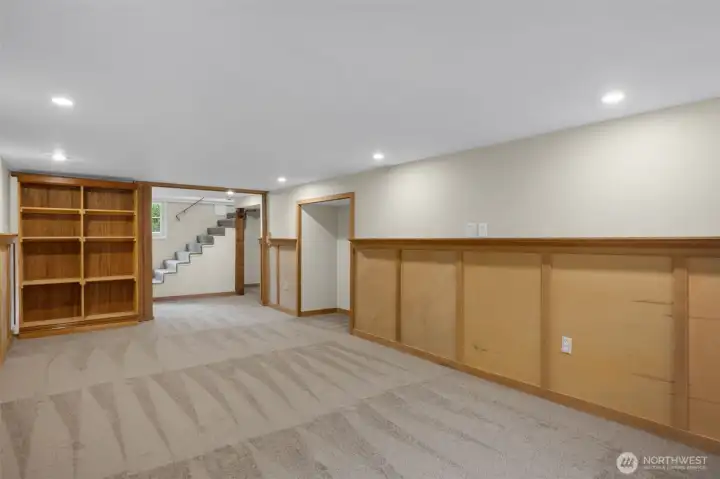 Extra sprawling finished rec. room space in basement.