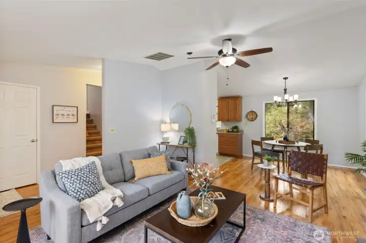 The ceiling fans are great, but this home also has a heat pump for heating and cooling year round.