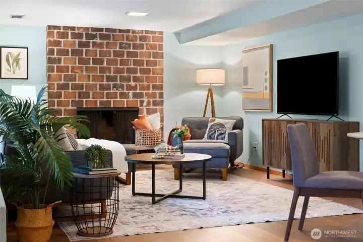 Lower Level Original Fireplace/Bonus Room