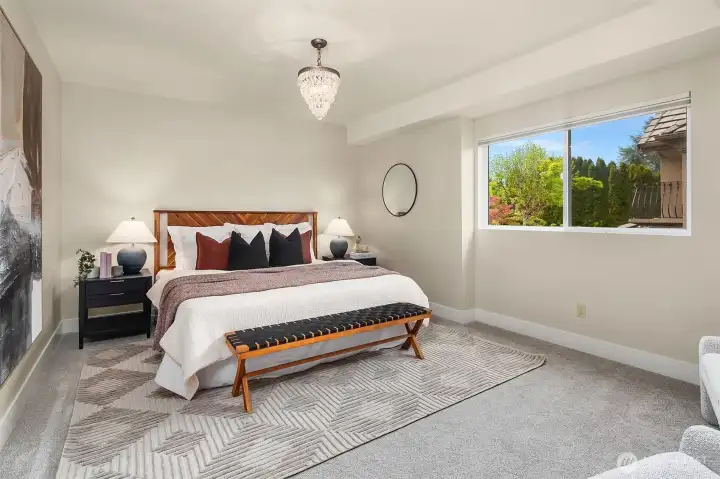 The lower level primary suite