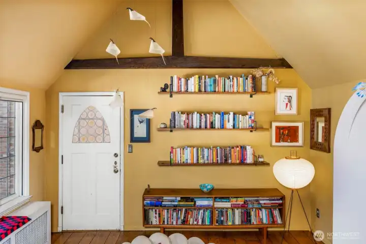Charming entry nook creates a warm and inviting first impression.